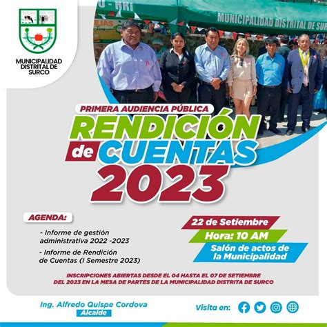 Primera Audiencia Pública Rendición De Cuentas 2023 Campañas Municipalidad Distrital De