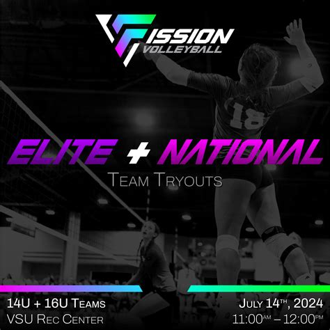 2025 Season ELITE+NATIONAL Tryouts - Fission Volleyball Club