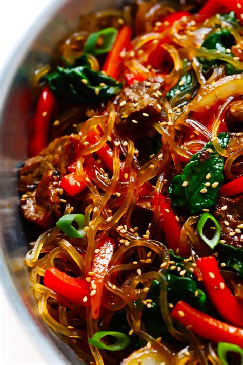 Japchae Korean Noodle Stir Fry Gimme Some Oven