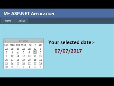 How To Use Calendar In Asp Net YouTube