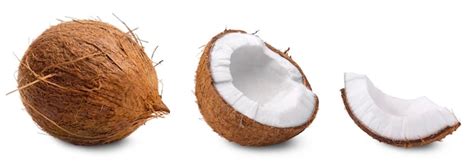 Premium Photo Coconut Isolated Set Collection Of Whole Coconut Half