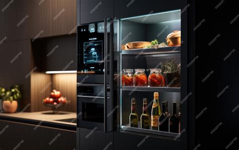 Premium Photo | Smart Refrigerator Touchscreen Tech