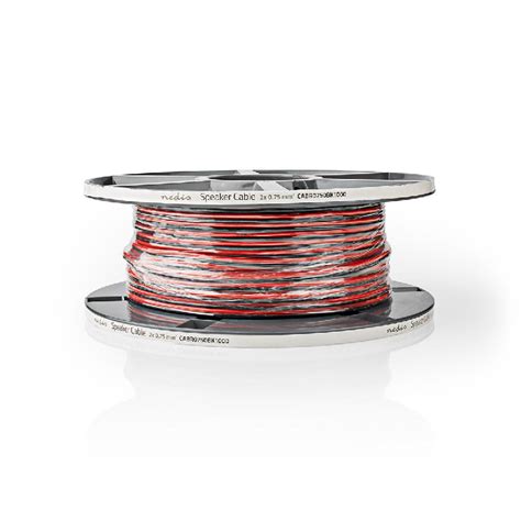 Luidsprekerkabel OFC 2 X 0 75mm2 Zwart Rood 100 Meter