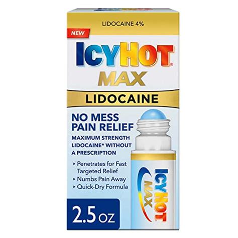 Icy Hot Max No Mess Pain Relief Roll On With Maximum Strength Lidocaine