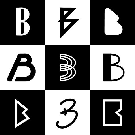 Monogram Logo Letter B B Letter Logo Letter B Typo Design Book