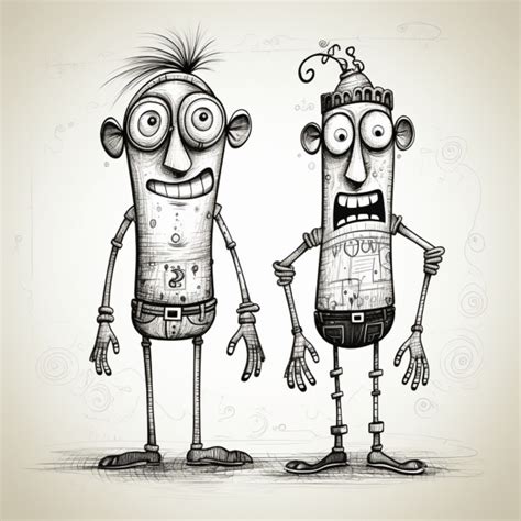 Cartoon Men Black And White Drawing Free Stock Photo - Public Domain ...