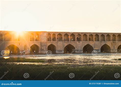 Isfahan, Iran - May 2022: People Chill and Socialize Around SioSe Pol ...