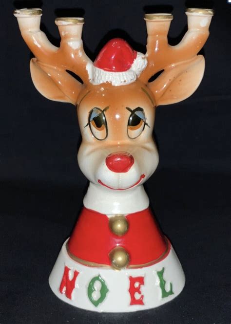 Vintage Rudolph The Red Nosed Reindeer Wall Lamp Sconce Gold Japan