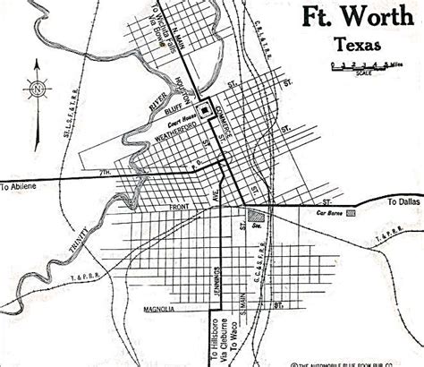 Up Travel Historical Maps Of Texas Cities Fort Worth Automobile