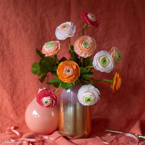 Crepe Paper Peachy Watermelon Ranunculus Lia Griffith