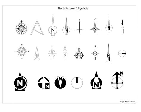 North Arrow Symbols Dwg Autocad Drawing