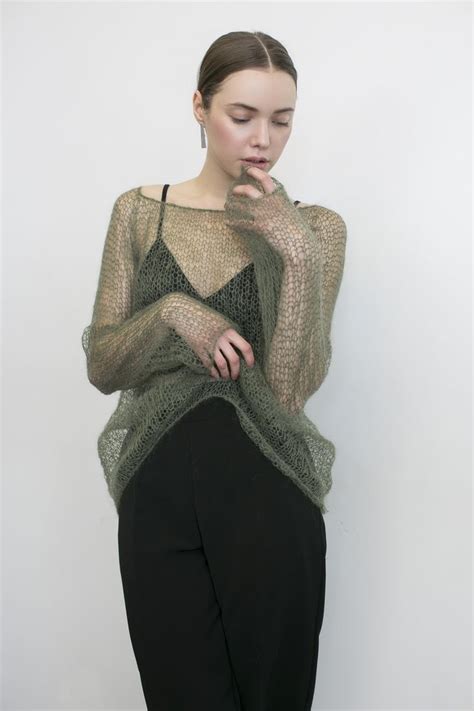 Свитер паутинка Nude болотный в магазине Touch на Ламбада маркете Knit fashion Fashion