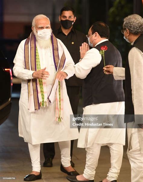 Prime Minister Narendra Modi Arrives At Bjp Headquarters For Bjps