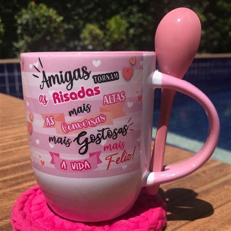 Caneca personalizada AMIGAS PINTURA cerâmica branca 325 mL