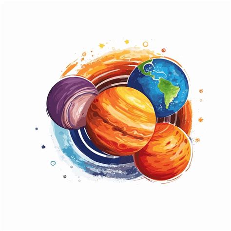 Premium Ai Image Earth Solar System Fantasy Graphical Style On White