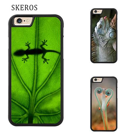 SKEROS Green Gecko Lizard Full Cover Cell Phone Case For Iphone X 4 4s