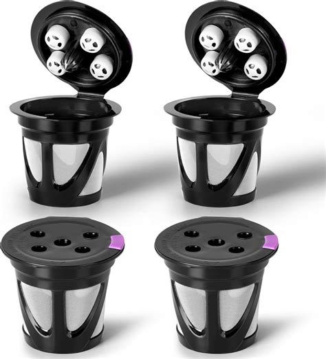Reusable K Cups for Keurig, 4-Pack Universal K Cup Refillable Coffee