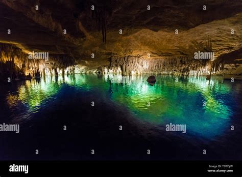 Famous Cave Cuevas Del Drach Dragon Cave On Spanish Island Mallorca