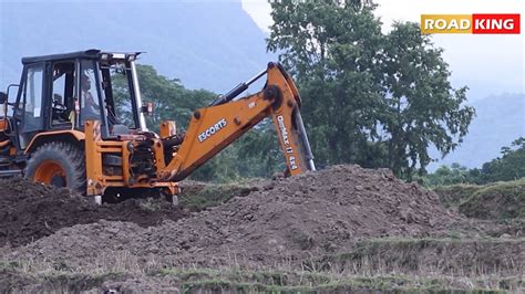 Escorts Digmax X Backhoe Loader Working On Field Road King Youtube