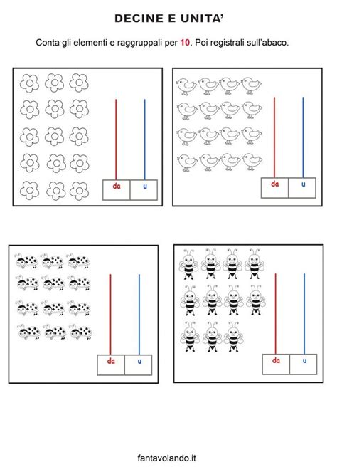 Decine E Unit Fantavolando Schede Di Matematica Lavoretti Sulla