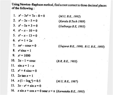 Solved Using Newton Raphson Method Find A Root Correct To