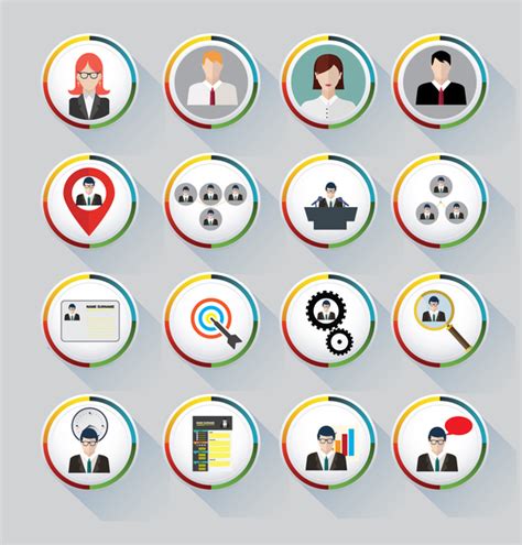 Business Icons Vector With Round Design Vectors Graphic Art Designs In