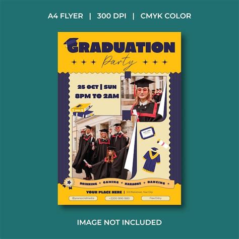 Premium Vector Graduation Party Flyer