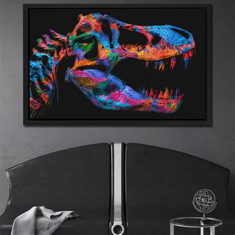 DINOSAUR SKULL ART Skeleton Pop Art Dinosaur Wall Art | Etsy