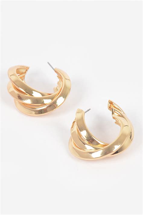 Ame3357 Gold Multi Metal Small Hoop Earring Earrings