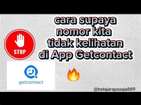 Cara Menyembunyikan No Tlp Kita Di App Get Contact Getcontact Capcut