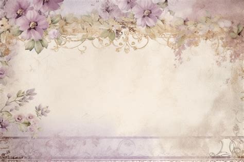 Premium AI Image | A vintage floral background with purple flowers.