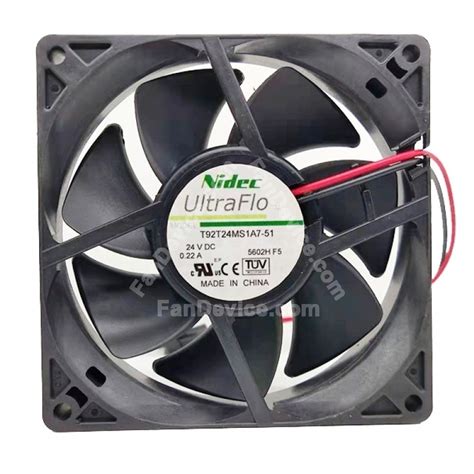 Nidec T92T24MS1A7 51 DC 24V 0 22A 2 Wires Axial Cooling Fan FanDevice