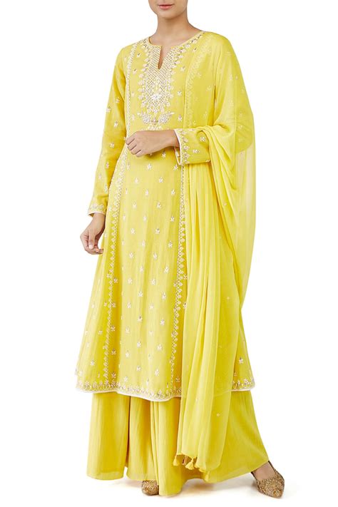 Buy Embroidered Kurta With Sharara By Anita Dongre At Aashni And Co