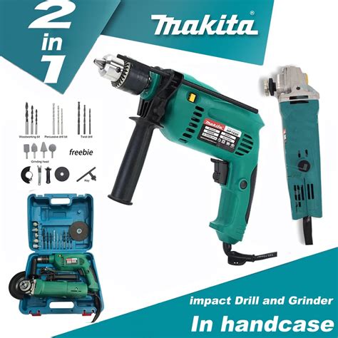 New Makita Original In Impact Drill And Angle Grinder With Free