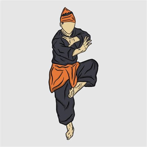 Premium Vector Illustration Of Pencak Silat Fighter