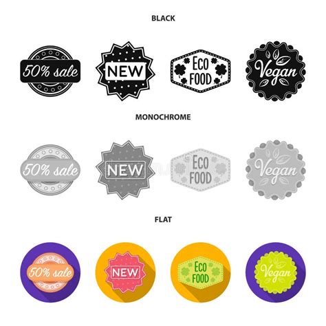 Vegan Food Label Icons Symbols Stock Vector Illustration Of Icons