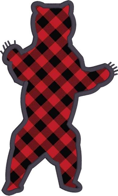 Bear Standing Applique 5 Sizes Products SWAK Embroidery