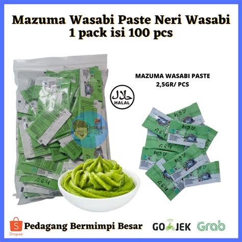 Jual Mazuma Wasabi Paste Neri Wasabi 1 Pack Isi 100 Pcs Wasabi