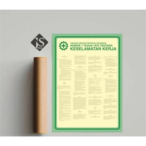 Jual Poster Safety K Keselamatan Kerja Uu No Tahun Ukuran A