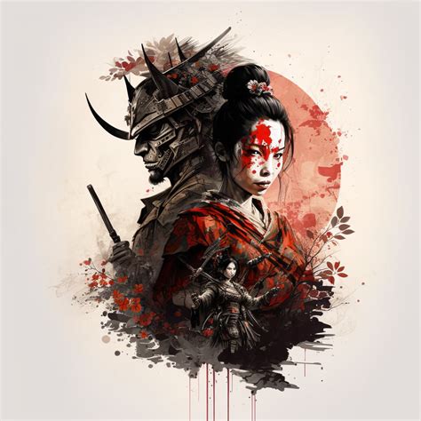 Japanese Samurai Geisha Wallpaper