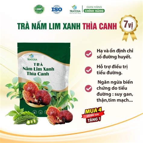 Sẵn Trà Nấm lim xanh thìa canh TRATOSA Hạ và ổn định đường huyết, bổ ...