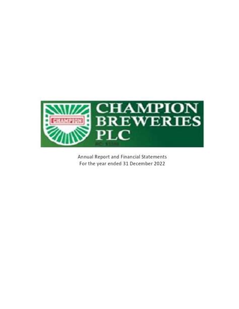 Champion Breweries Plc Champb Ng Annual Report