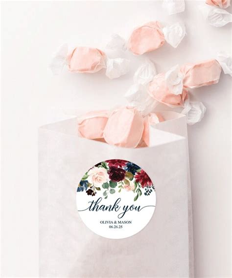 Wedding Favor Stickers Printable Thank You Stickers Bridal Shower