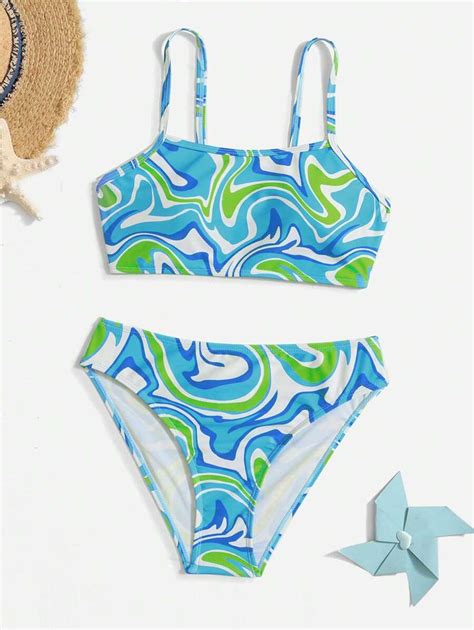 Shein Teen Girl Allover Print Bikini Swimsuit Shein Usa