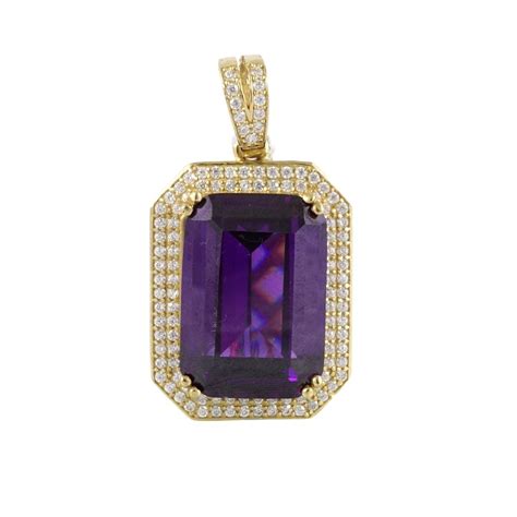 10k Gold Purple Pendant - Grimal Jewelry