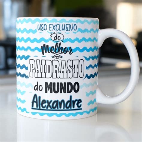 Caneca Porcelana Para Padrasto USO EXCLUSIVO DO MELHOR PAIDRASTO DO