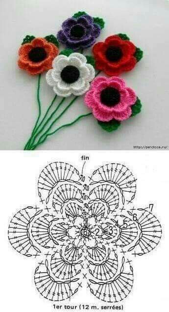 Pin By Monica Martinez On Flores En Crochet Crochet Flower Tutorial