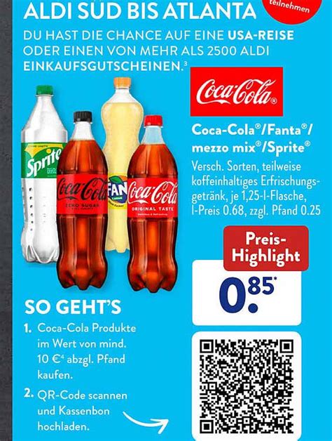 Coca cola Fanta Sprite Oder Mezzo mix Angebot bei ALDI SÜD