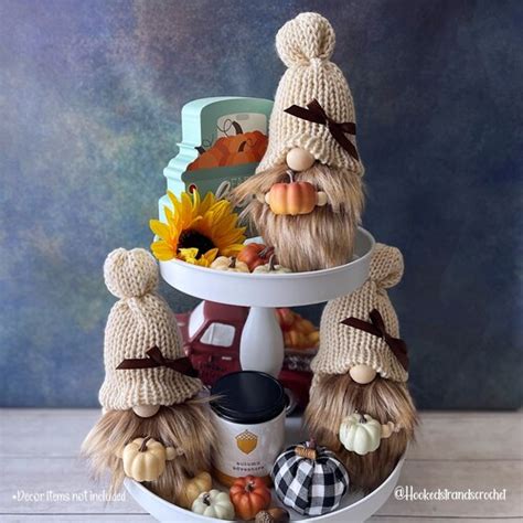 Pumpkin Gnome Tiered Tray Decor Autumn Gnome Fall Decor Etsy