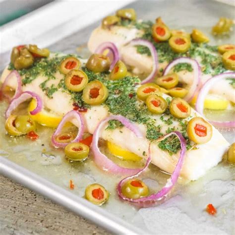 Baked Mahi Mahi with Herbs and Olives - Peel with Zeal
